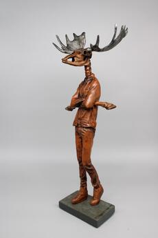 Gilded Waiting Moose by Joe Lupiani