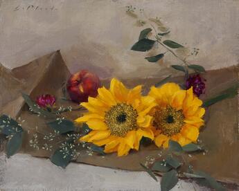 Sunflowers with Eucalyptus by Morgan LaPlante-Olsen