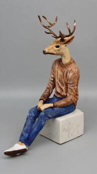Sitting Pine Stag by Joe Lupiani